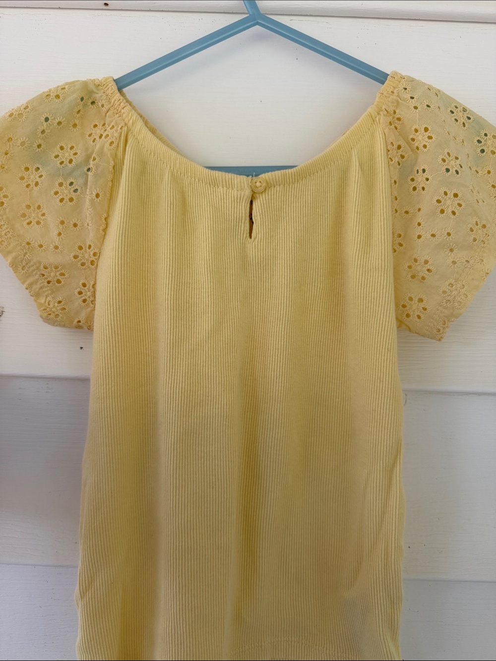 Carter's Pale Yellow Eyelet Sleeve Top